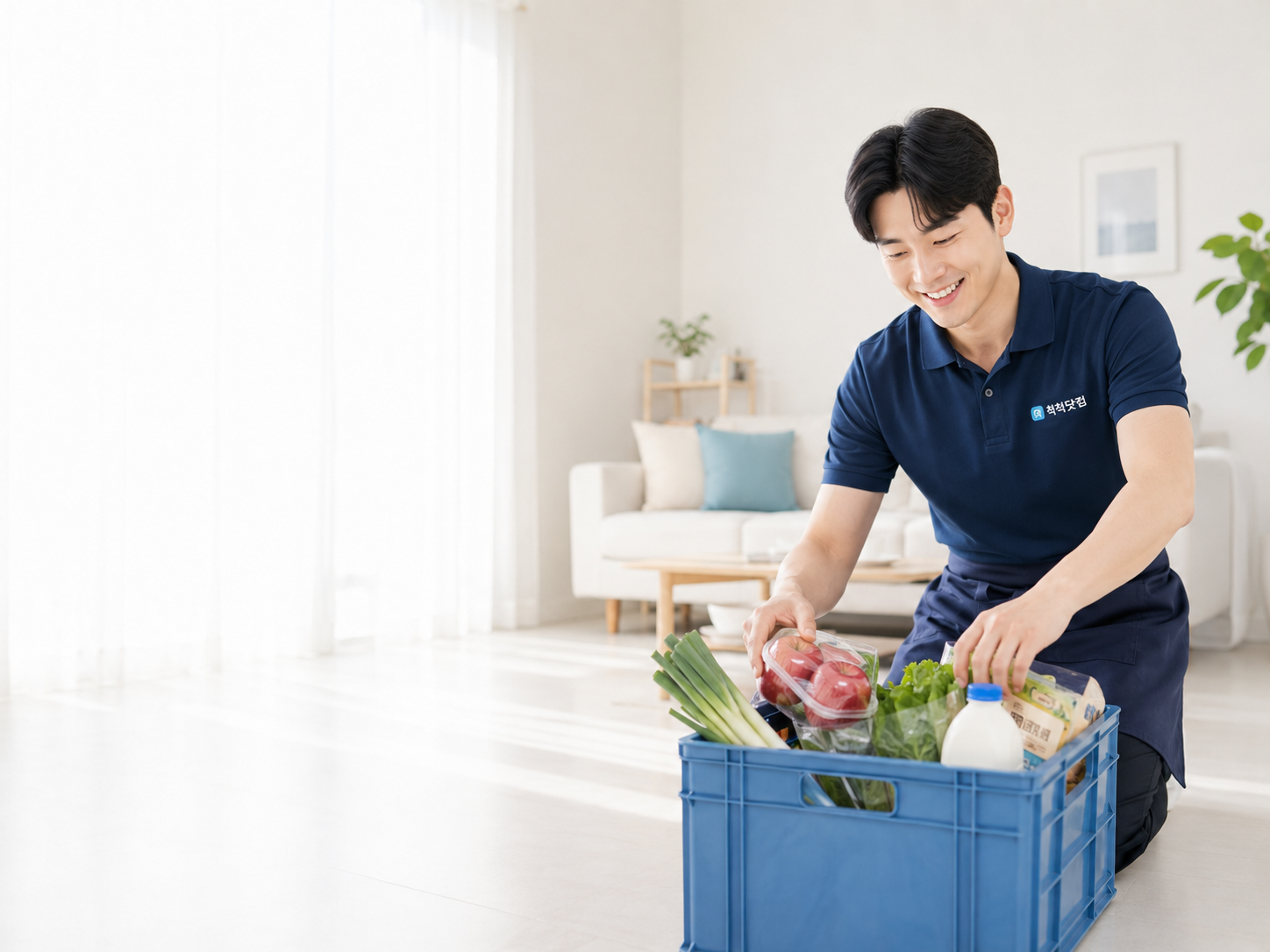 생활편의 서비스 직원이 고객과 필요한 생활서비스를 확인하는 모습